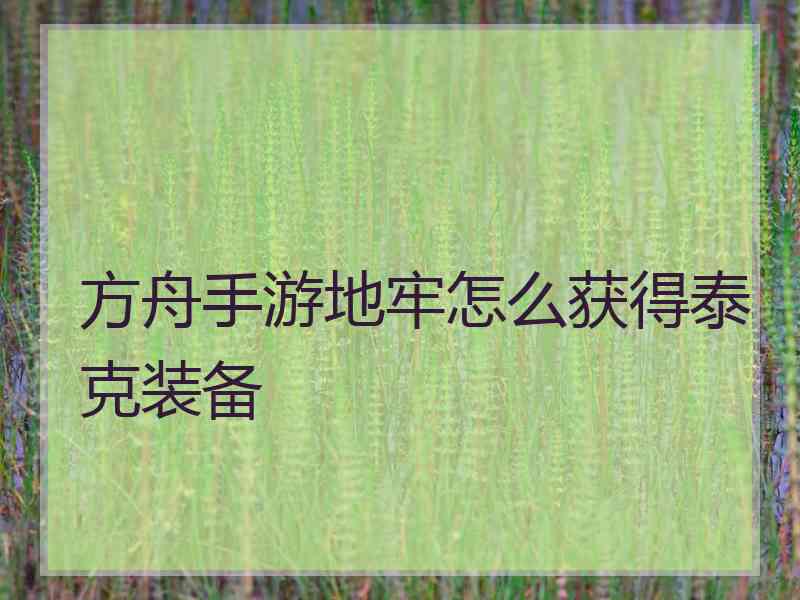 方舟手游地牢怎么获得泰克装备