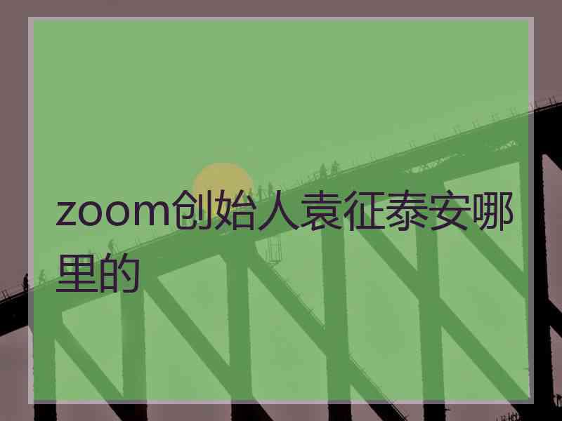 zoom创始人袁征泰安哪里的