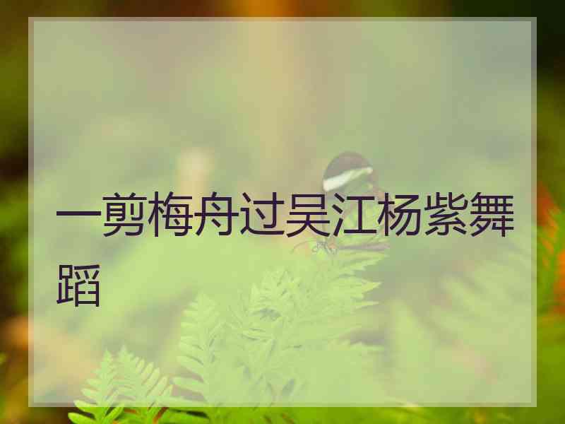 一剪梅舟过吴江杨紫舞蹈