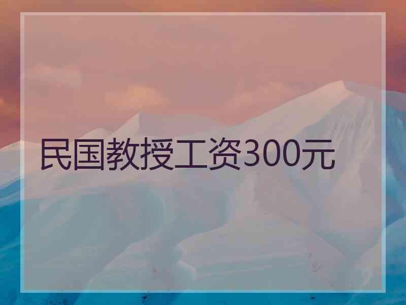 民国教授工资300元