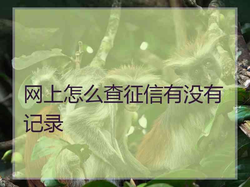 网上怎么查征信有没有记录