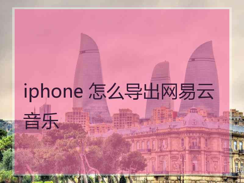 iphone 怎么导出网易云音乐