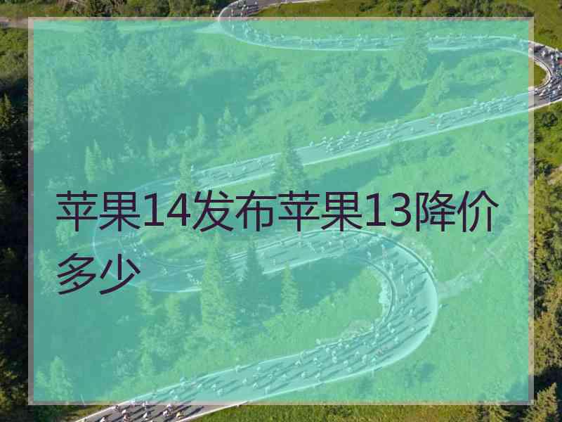 苹果14发布苹果13降价多少