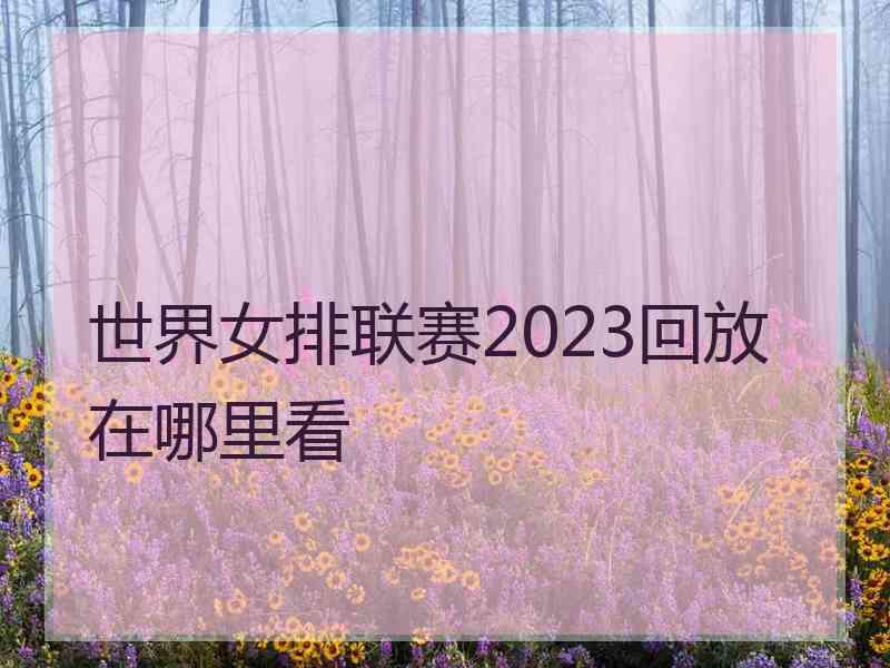 世界女排联赛2023回放在哪里看