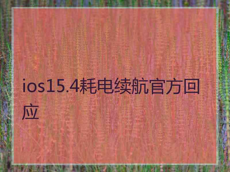 ios15.4耗电续航官方回应