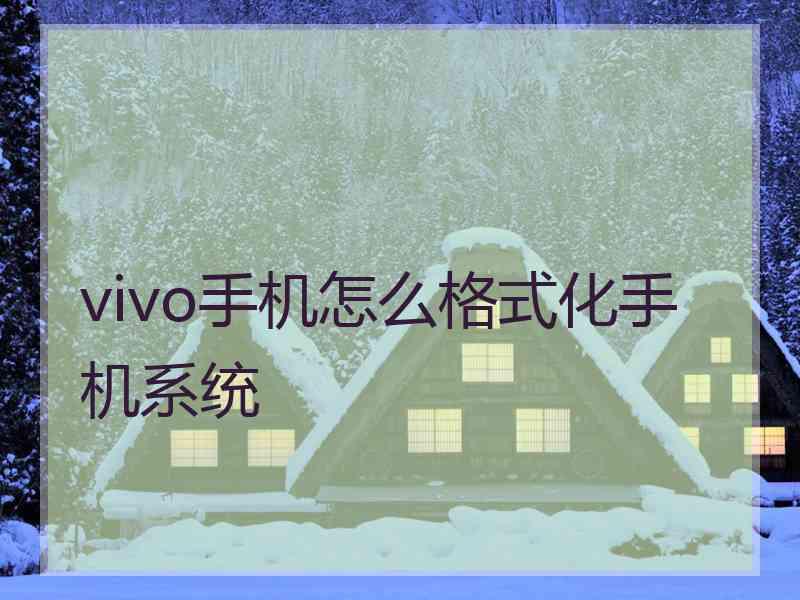 vivo手机怎么格式化手机系统