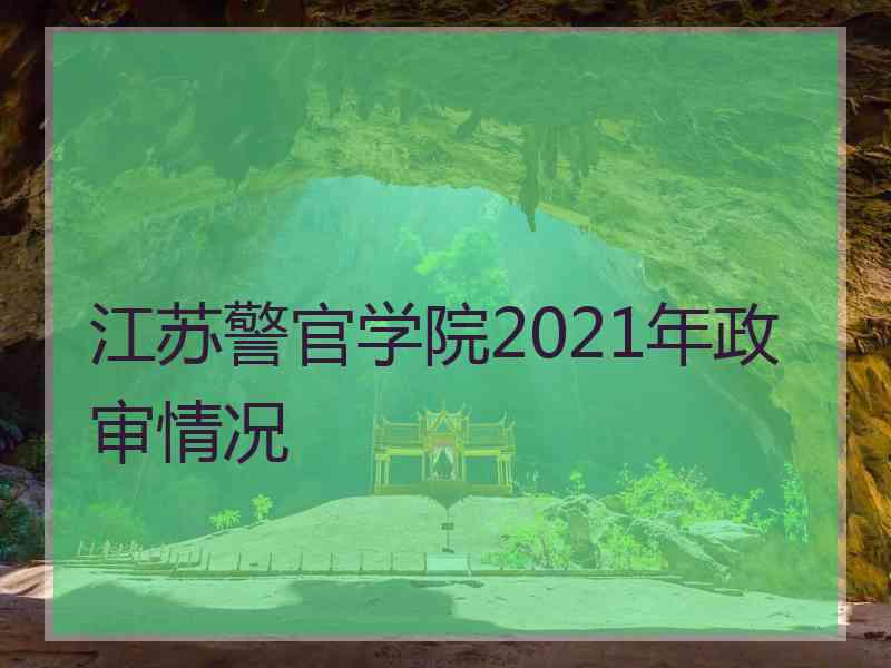 江苏警官学院2021年政审情况