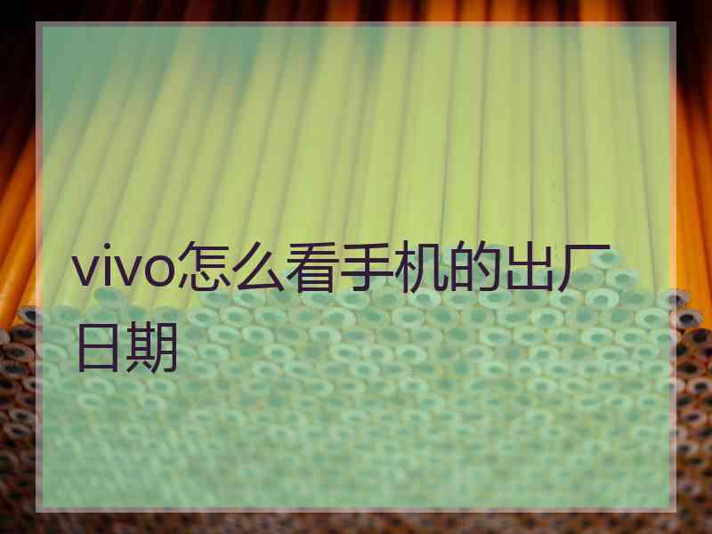 vivo怎么看手机的出厂日期