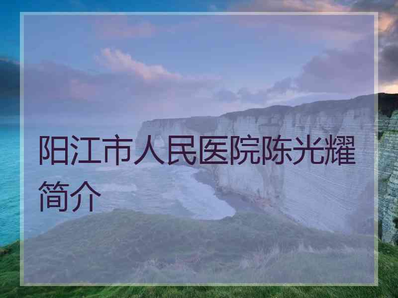 阳江市人民医院陈光耀简介