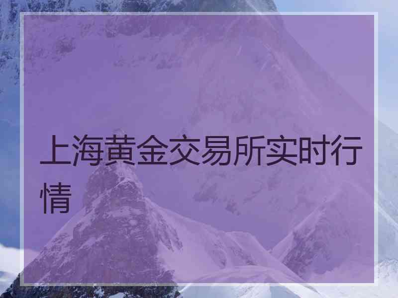 上海黄金交易所实时行情