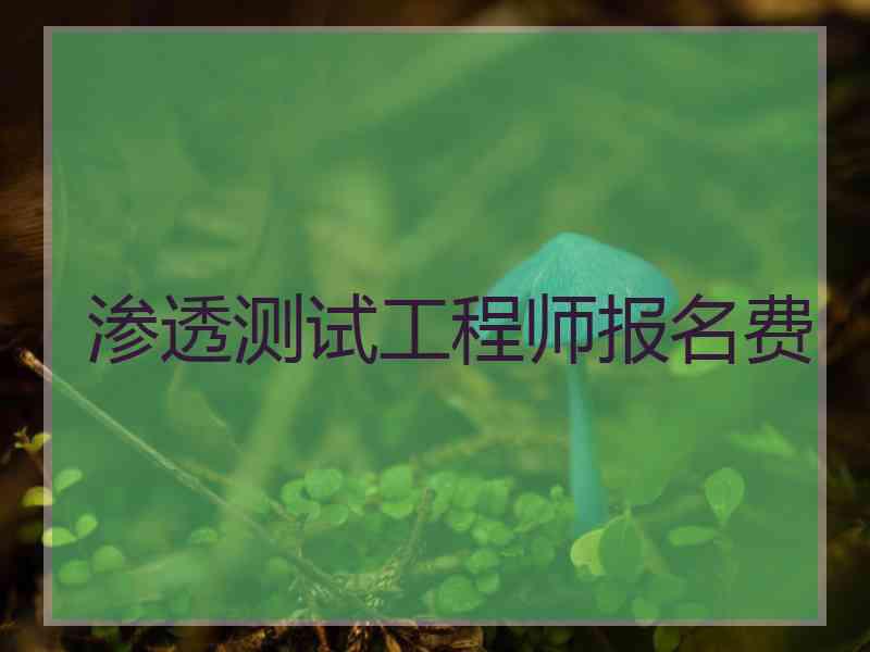 渗透测试工程师报名费