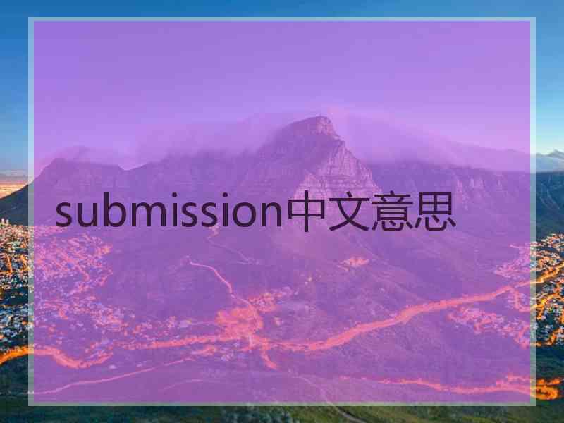 submission中文意思