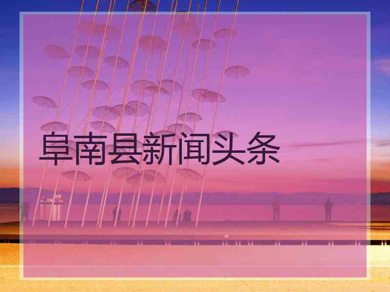 阜南县新闻头条