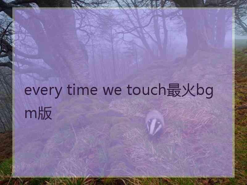 every time we touch最火bgm版