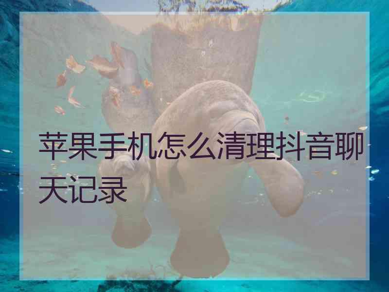 苹果手机怎么清理抖音聊天记录