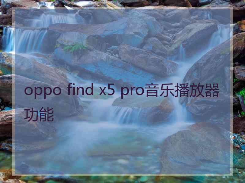 oppo find x5 pro音乐播放器功能