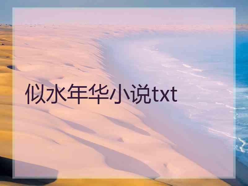 似水年华小说txt