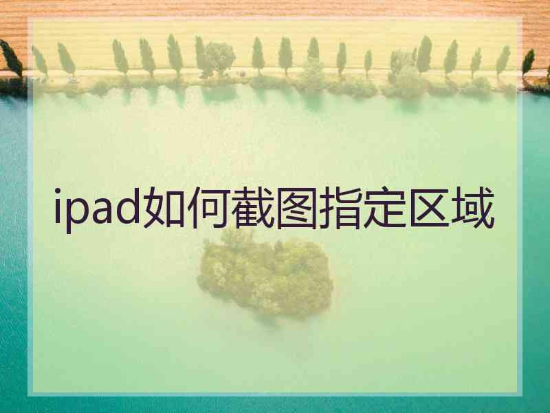 ipad如何截图指定区域