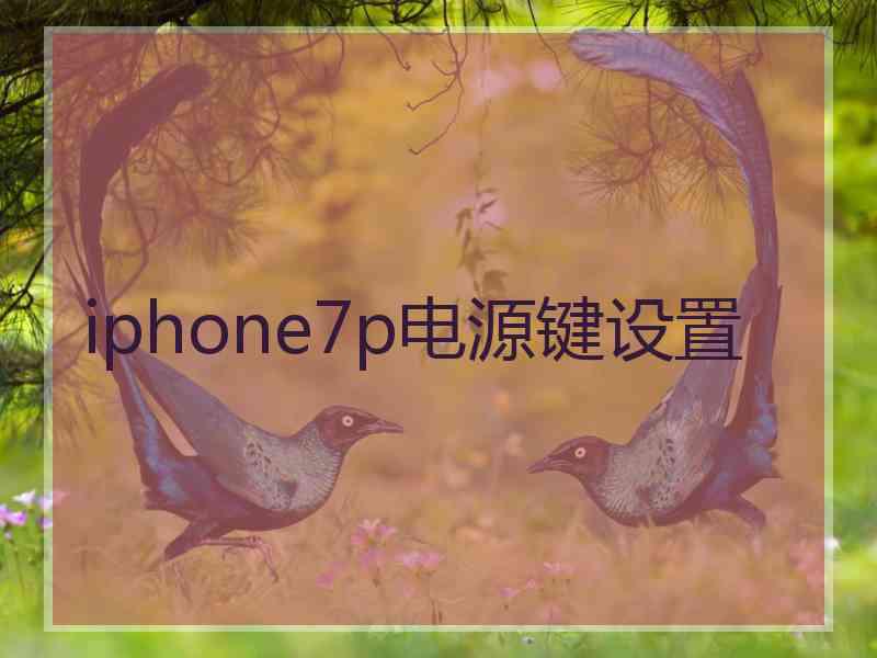 iphone7p电源键设置