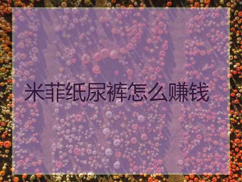 米菲纸尿裤怎么赚钱