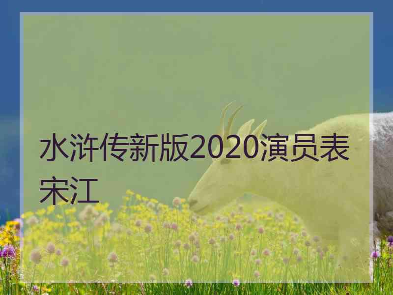 水浒传新版2020演员表宋江