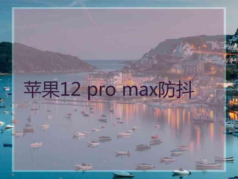 苹果12 pro max防抖