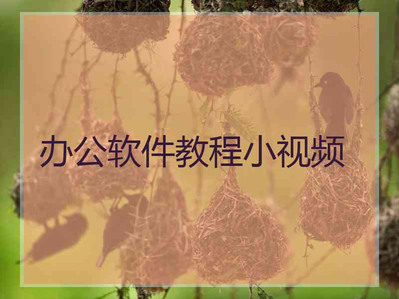 办公软件教程小视频