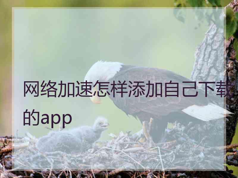 网络加速怎样添加自己下载的app