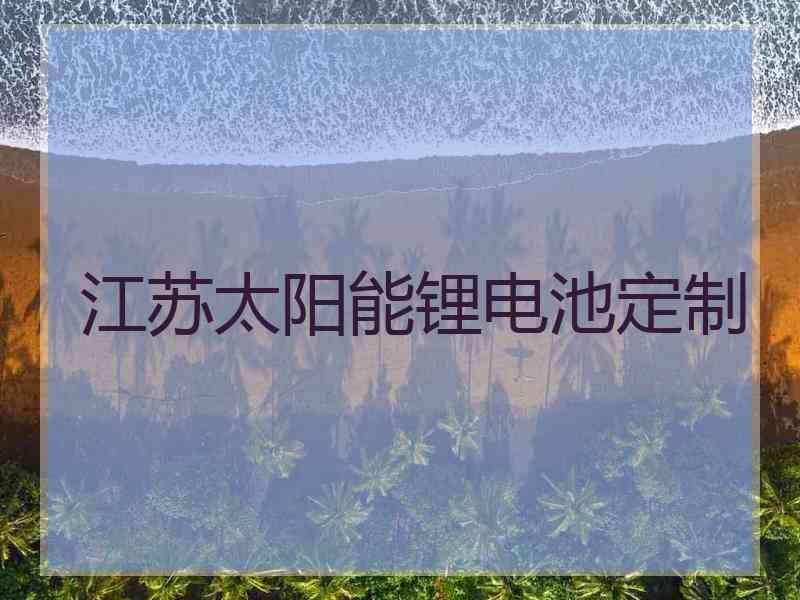 江苏太阳能锂电池定制