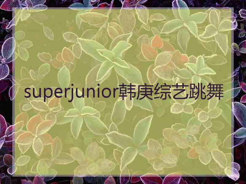 superjunior韩庚综艺跳舞