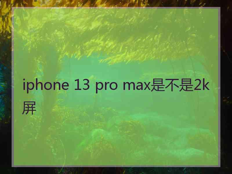 iphone 13 pro max是不是2k屏