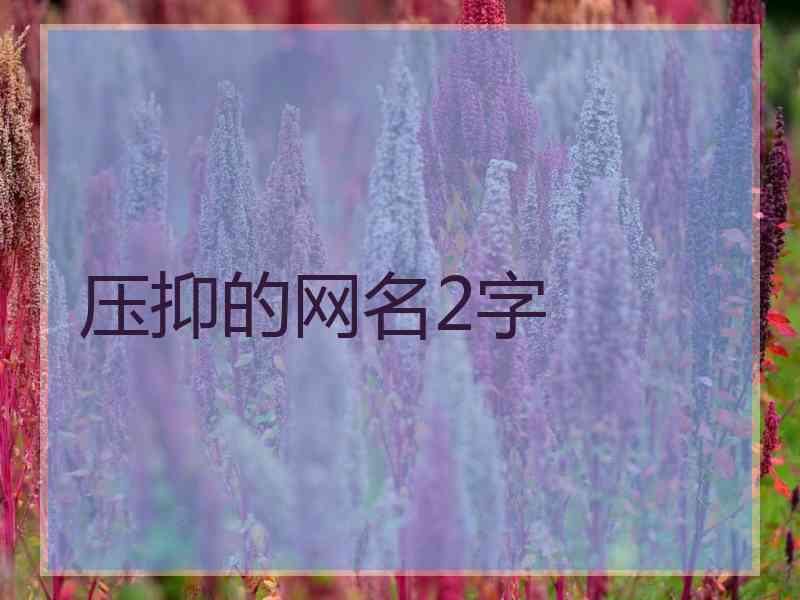 压抑的网名2字