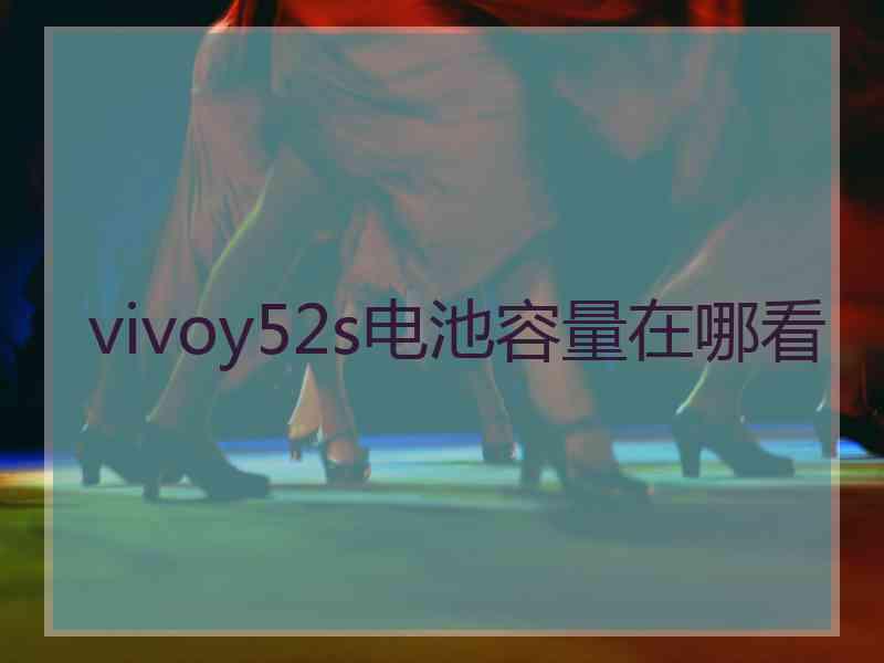 vivoy52s电池容量在哪看