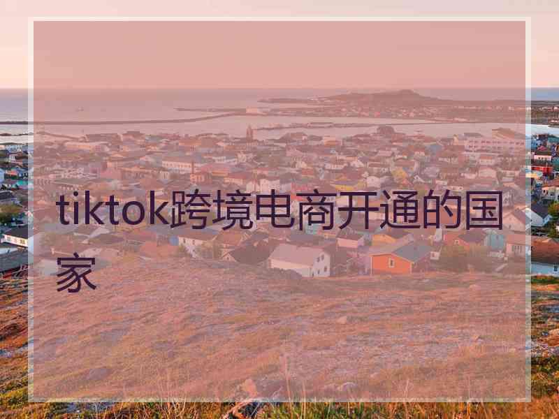 tiktok跨境电商开通的国家