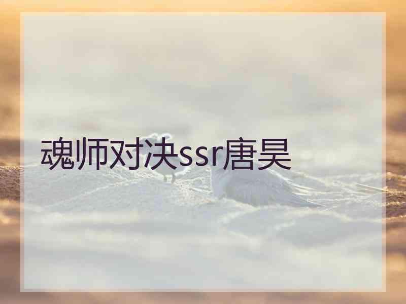 魂师对决ssr唐昊