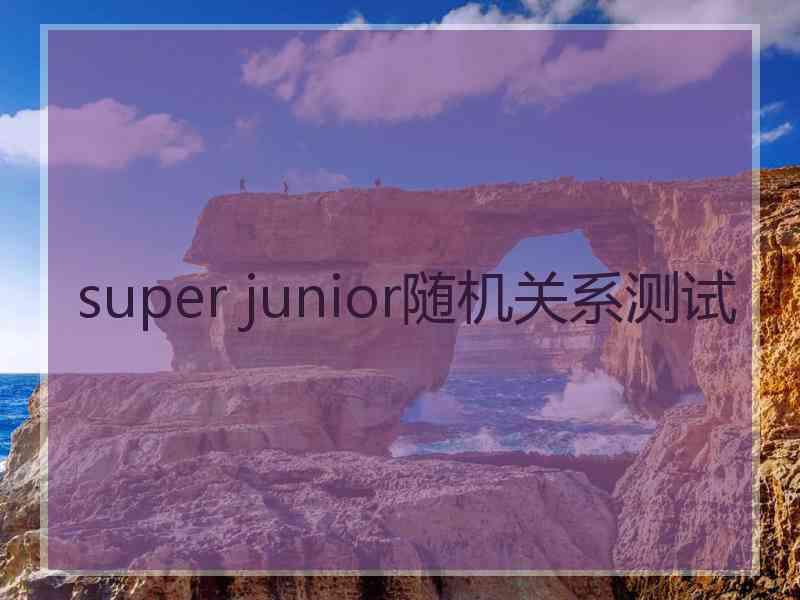 super junior随机关系测试