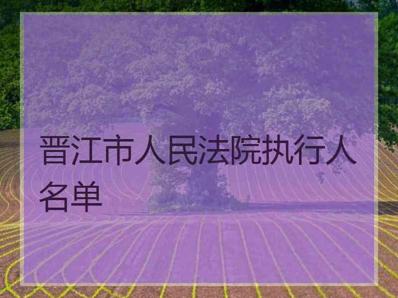 晋江市人民法院执行人名单