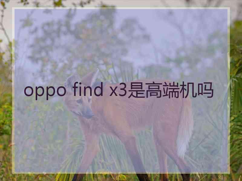 oppo find x3是高端机吗