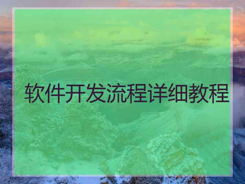 软件开发流程详细教程