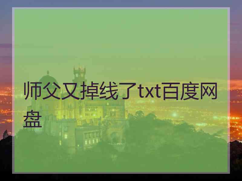 师父又掉线了txt百度网盘