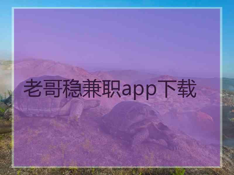 老哥稳兼职app下载