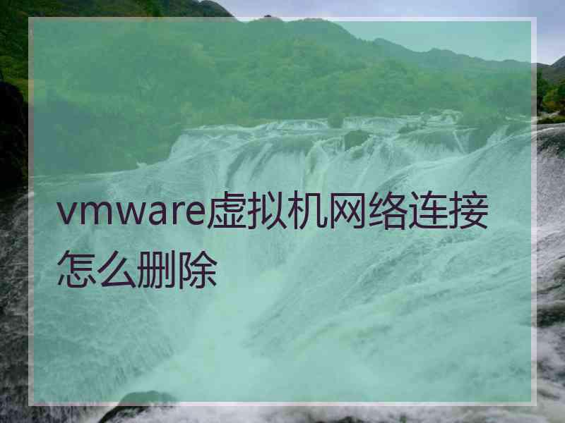 vmware虚拟机网络连接怎么删除