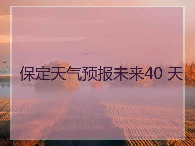 保定天气预报未来40 天