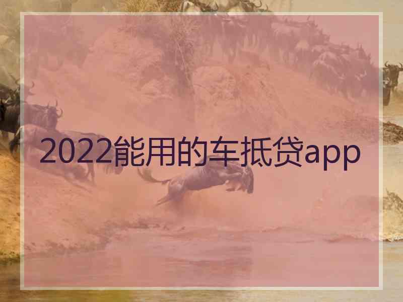 2022能用的车抵贷app