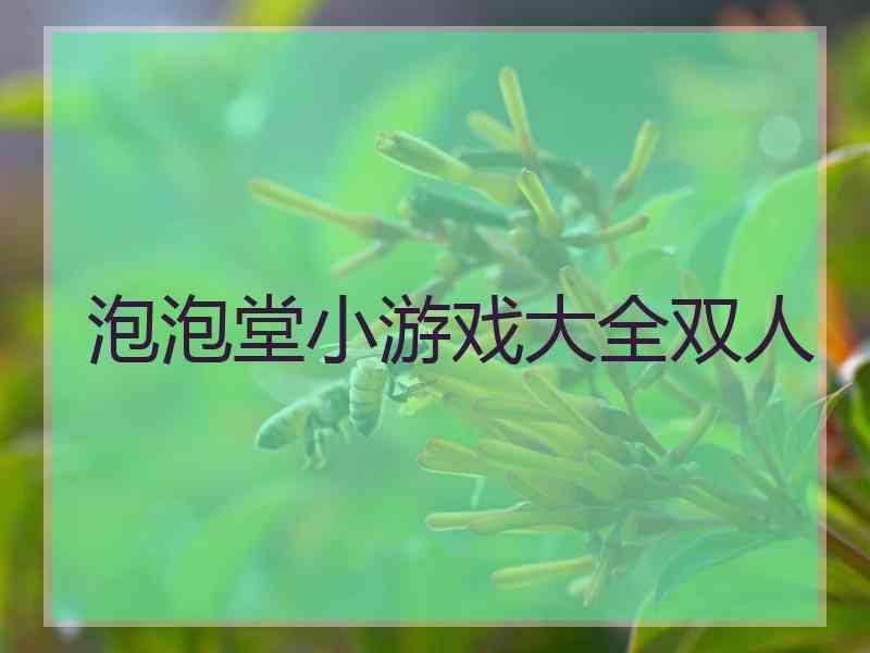 泡泡堂小游戏大全双人