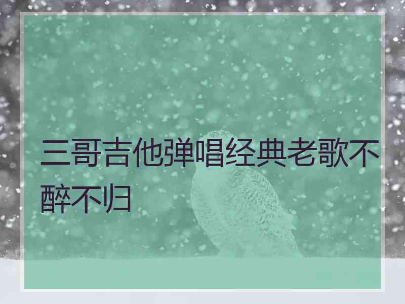 三哥吉他弹唱经典老歌不醉不归