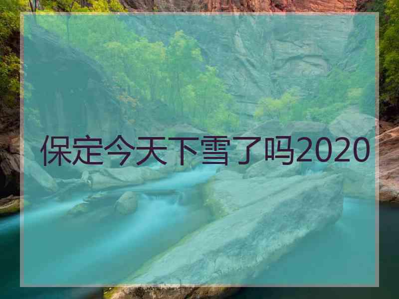 保定今天下雪了吗2020