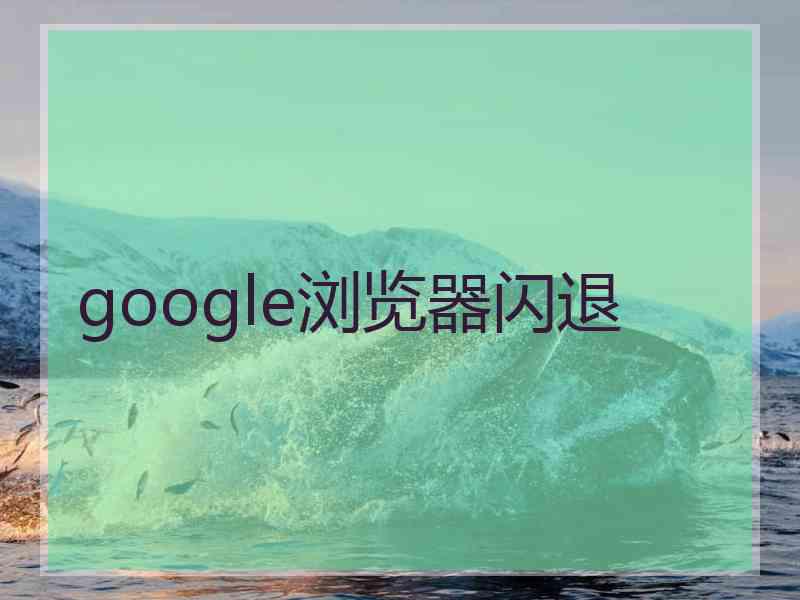 google浏览器闪退