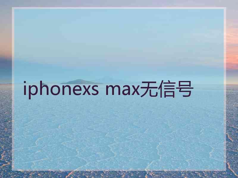 iphonexs max无信号