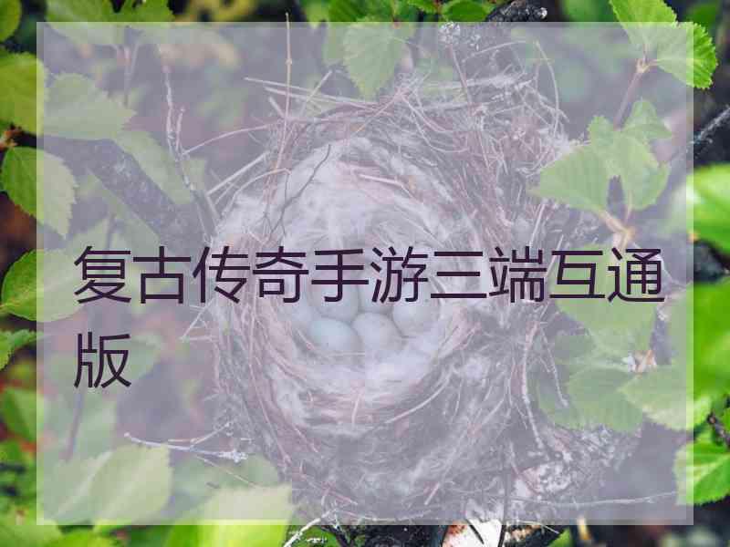 复古传奇手游三端互通版